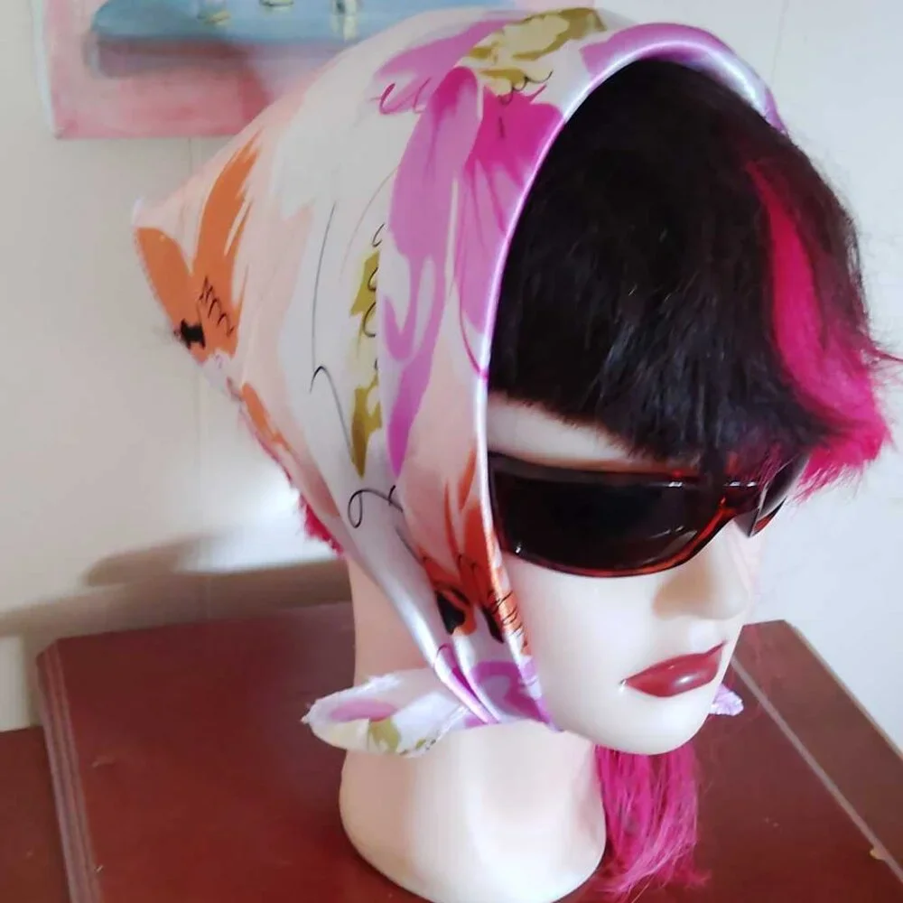New Purple Pink White Spring Scarf Pastel Silk Feel 20